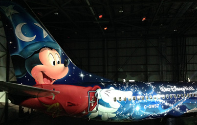 WestJet unveils custom-painted aircraft featuring Sorcerer Mickey