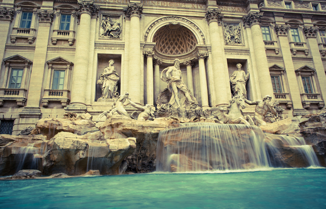 Trevi fountain in Rome, Italy