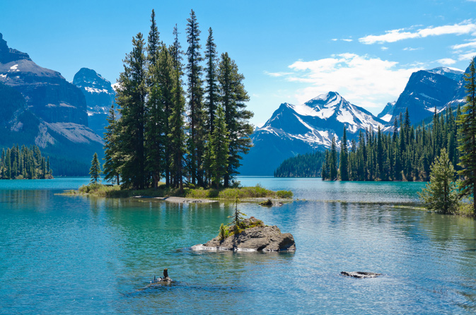 Spirit Island in Maligne Lake, Jasper, Canada