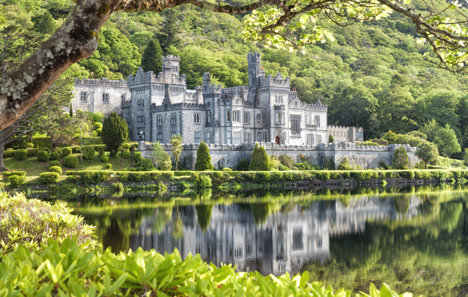 Kylemore Abbey in Connemara, County Galway, Ireland.