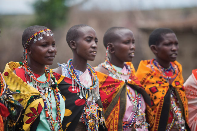 Masai ladies during Masai ceremony. 