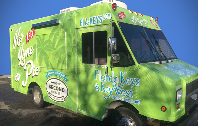 Florida Keys’ Key Lime Pie food truck serving free dessert, supporting Second Harvest