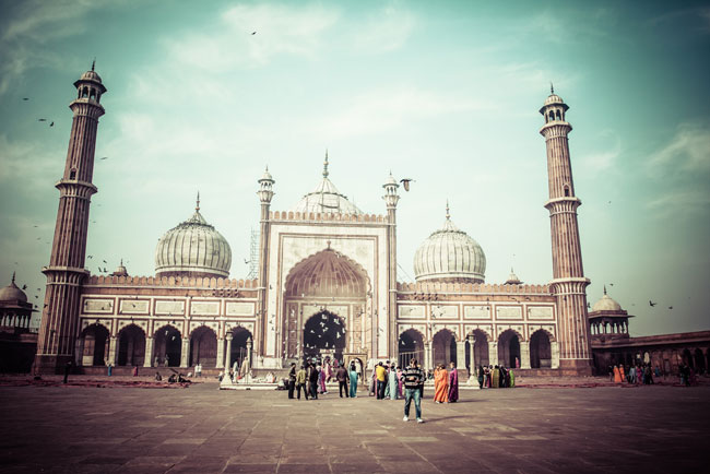 Famous Jama Masjid Mosque in old Delhi, India.
