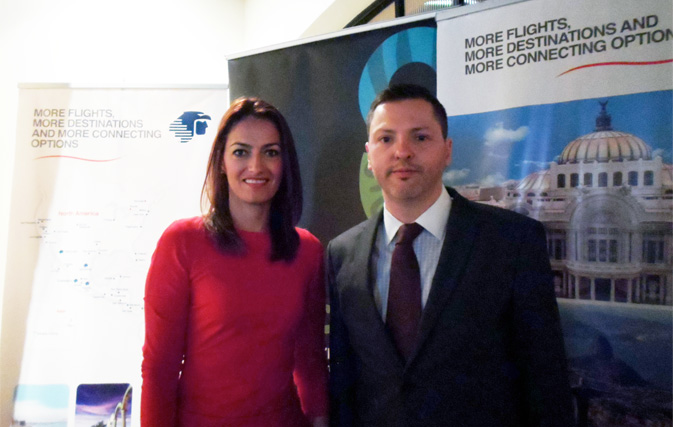 Aeromexico's regional sales director, East Coast & Canada, Claudia Gonzalez, says Canada has become an important market for the airline. Seen here with Gonzalez is Rodrigo Esponda, director for Canada for the Mexico Tourism Board. 