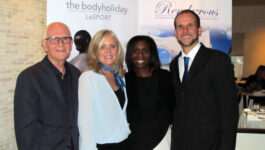 Clive Farmer, Board Director, the BodyHoliday and Rendezvous both in St. Lucia; Judy Duncan, Canadian Sales Manager Sunswept Resorts; Alison Theodore, St. Lucia’s Regional Marketing Manager Canada; and Armin Asceric, Brand & Marketing Manager Sunswept Resorts.