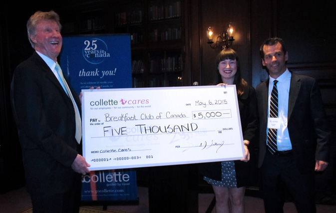 Collette marks 25th anniversary in Canada with a donation