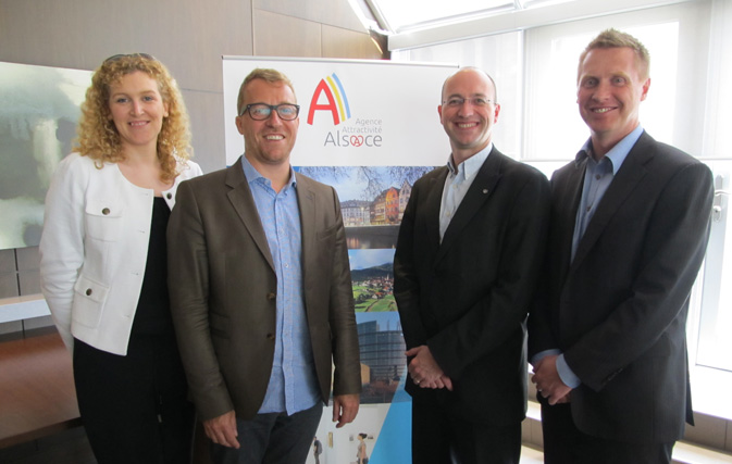 Promoting Alsace in Toronto are Melanie Paul-Hus, deputy director in Canada for Atout France; Alexandre Willmann, Tourism and Sales Unterlinden Museum in Colmar; Jean-Christophe Harrang, Business Development Manager Access Alsace; and Yann Jadis, representative Ontario, Access Alsace.