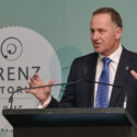 New Zealand's Prime Minister John Key speaks in his dual role as Minister for Tourism at TRENZ in Rotorua.