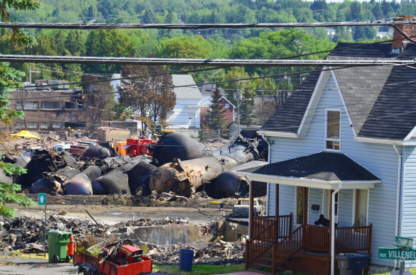 Downtown Lac Megantic after the worst train disaster in canadian history