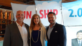 Taking part in yesterday’s Carnival Conversations event in Toronto are (left to right) Justin C. French, Managing Director, Canada and International Sales – Carnival Cruise Line, Marilisa De Simone, Business Development Manager, Ontario and Vice-President, Trade Sales & Marketing Adolfo Perez.