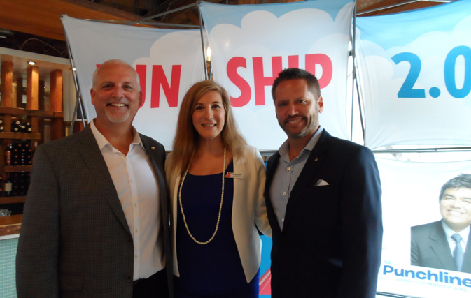 Taking part in yesterday’s Carnival Conversations event in Toronto are (left to right) Justin C. French, Managing Director, Canada and International Sales – Carnival Cruise Line, Marilisa De Simone, Business Development Manager, Ontario and Vice-President, Trade Sales & Marketing Adolfo Perez.