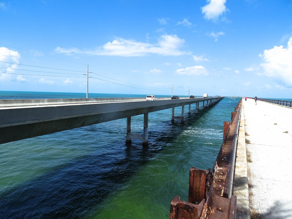  Florida Keys most Iconic “Seven Mile” bridge, stretching out into the open sea. Connecting the lower keys to the middle keys (Marathon).