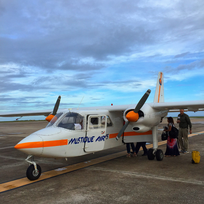 chartered flight to St. Vincent and the Grenadines with Mustique Airlines