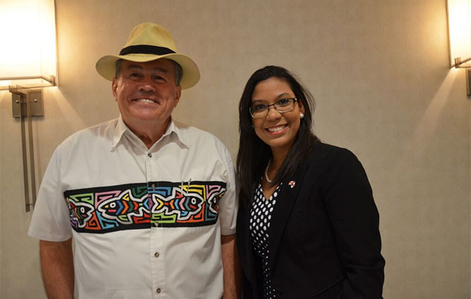 Uncle Marty aka Martin Harrington of Happy Tours and Marjorie Y. Bravo, Consul General of Panama in Toronto.