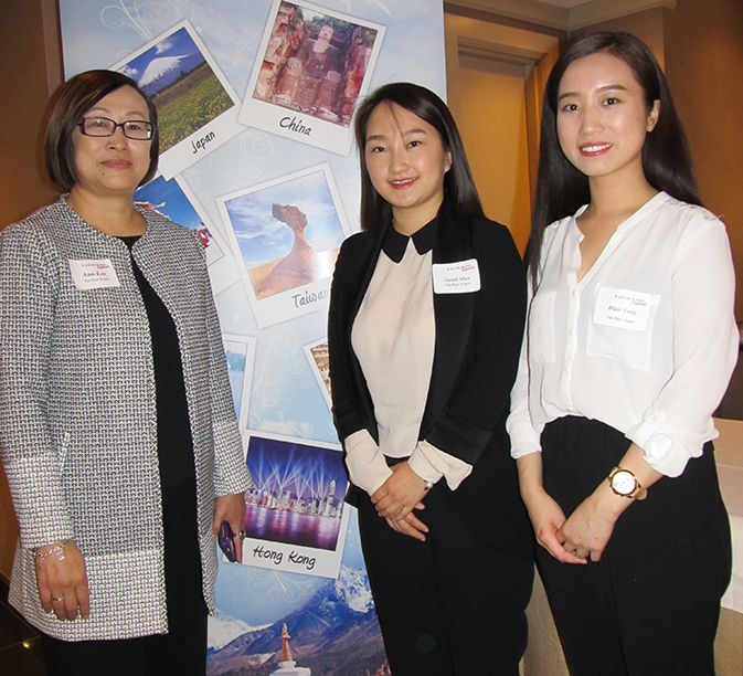 Ann Yuen-Kwan Lee, Vice President Tai Pan Tours and travel co-coordinators Sarah Man and Blair Yang