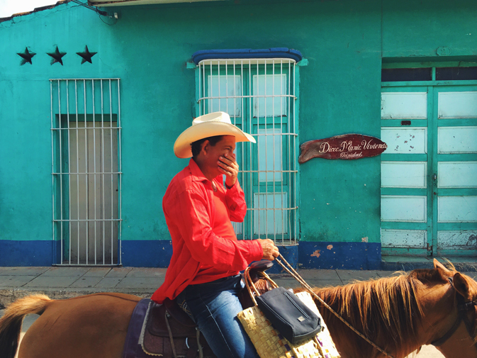 Dusty morning in Trinidad on a traditional Cuban commute