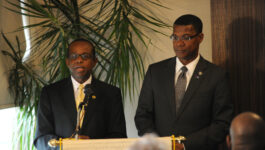 Hugh Riley with the Premier of the Turks & Caicos Islands