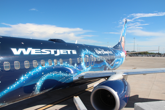 WestJet plane at PBI