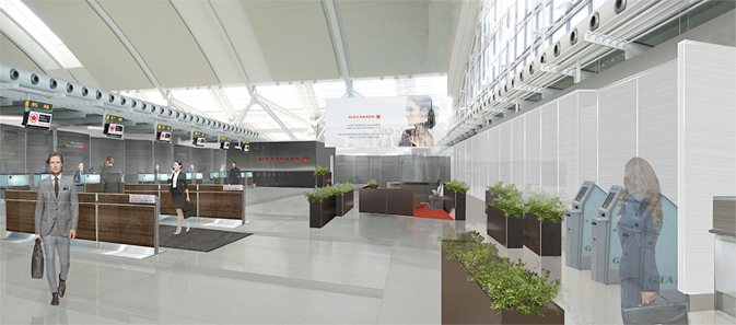 YYZ business check-in rendering