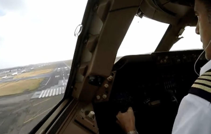 Caught on video: Hard-working pilot lands plane safely