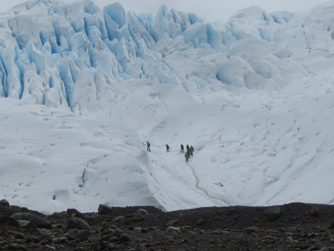 Our group trekking up the slopes of the Perito Moreno glacier