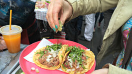 Tacos for breakfast at one of Mexico City's street stalls