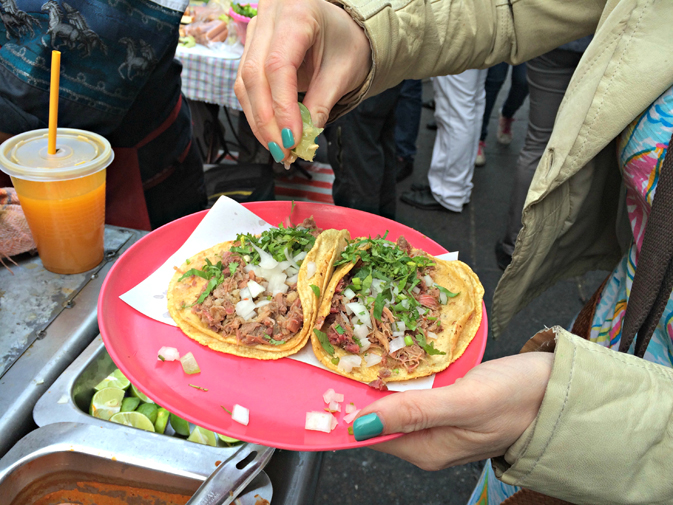 Tacos for breakfast at one of Mexico City's street stalls