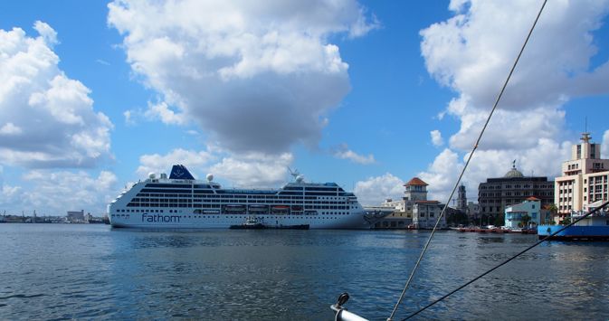 Fathom cruise ship docked in Havana