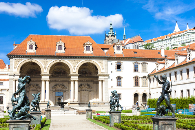 Valdstejnska Garden and Prague Castle, Prague, Czech Republic 