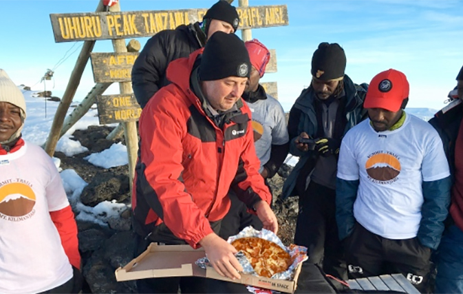 What do you tip pizza delivery guy atop Mt. Kilimanjaro?