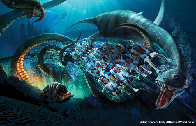 Kraken Virtual Reality (VR) Roller Coaster