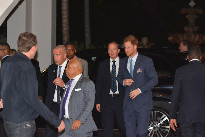 Prince Harry with Winston Anderson, General Manager, Sandals Grande St. Lucian