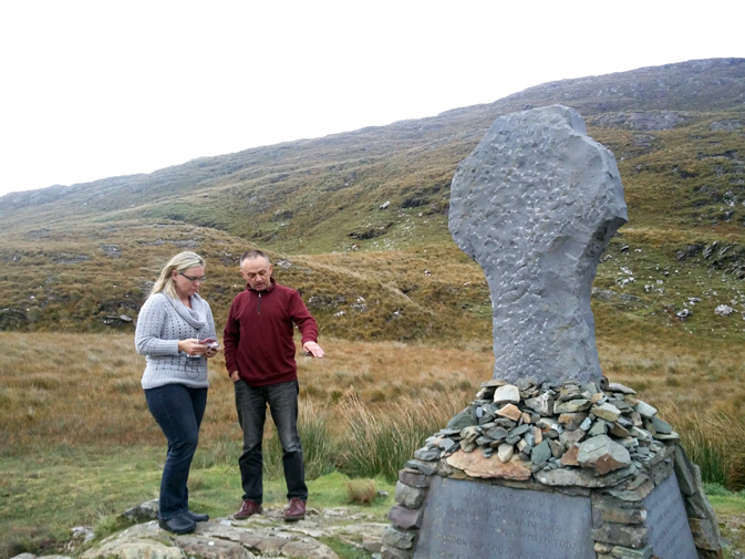 Helen learns the history of the famine from tour guide Tony (Heart of Burren Walks)