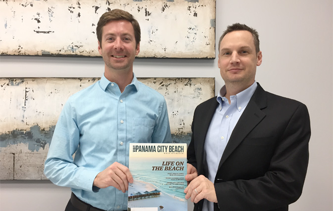 David E. Demarest, Public Relations Manager, Panama City Beach Convention & Visitors Bureau Florida (left), and Michael Hicks, Vice President, Miami of Lou Hammond Group, which represents Panama City Beach Convention & Visitors Bureau in North America