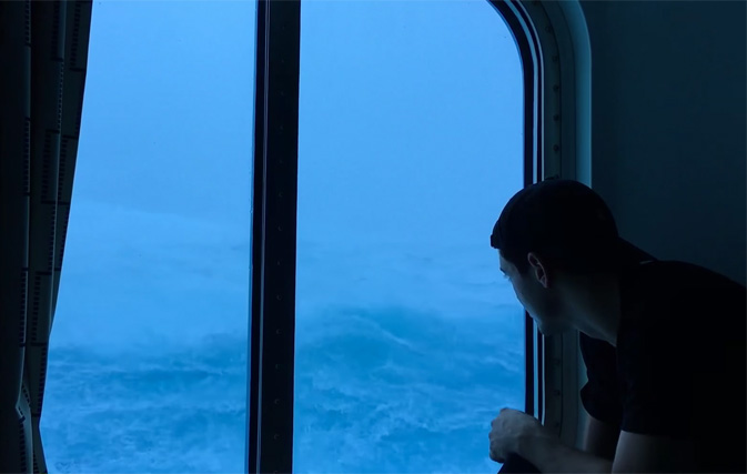 Video of cruise ship caught in storm is absolutely terrifying