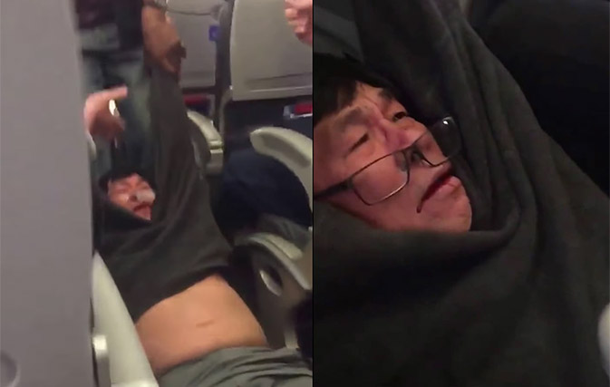 Video goes viral of guards dragging bumped passenger off United flight