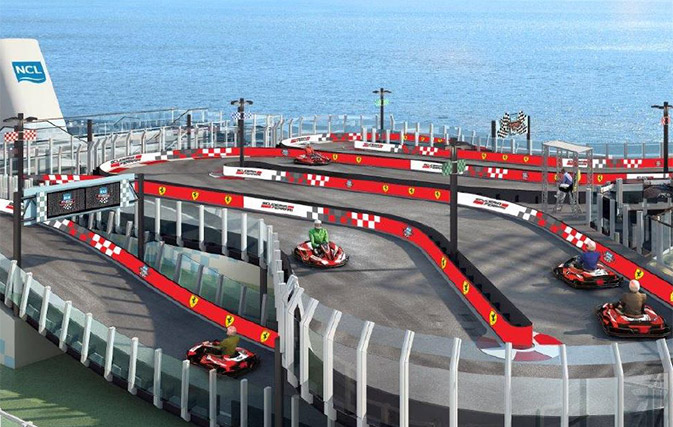 NCL’s top-deck racetrack has to be seen to be believed