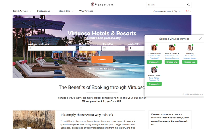 Virtuoso的新酒店预订工具为顾问分配在线预订