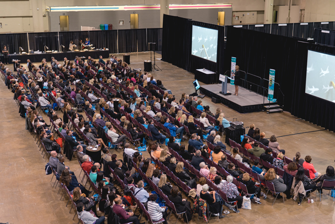 Jane Clementino, Director of Agency Sales, presents to hundreds of travel agents. 