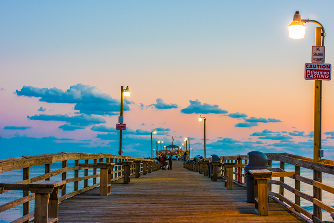 View on pier at sunset Myrtle Beach