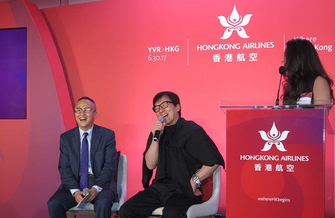 Film star Jackie Chan kick-starts Hong Kong Airlines’ Vancouver route