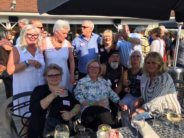 At the back, Janie Leyden, Michelle Pinard, Pat Brigham, Lorol Nielsen, Ron Harding and in front, Vivian Kokorian, Cathy Donaldson, Bob Abrams, Judy Neumann and Michele Van de Griend