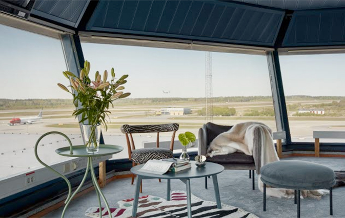 Spend the night in a tricked out helicopter or air traffic control tower because, why not?