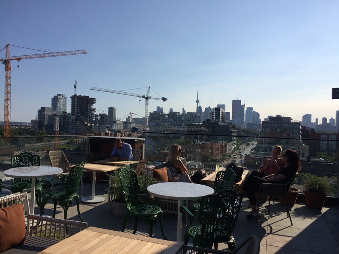 View from the roof, with Toronto's ubiquitous cranes dotting the skyline