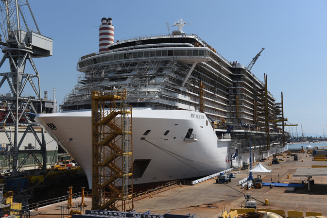 MSC Seaview ahead of the floating out ceremony