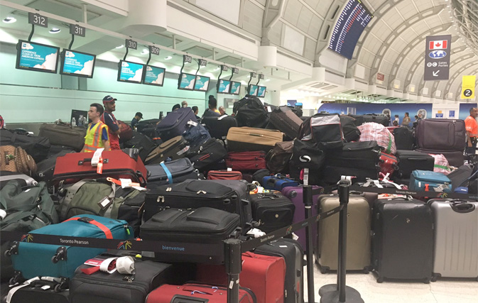 Piles of suitcases are gone and so are the delays at Pearson’s Terminal 3 this morning