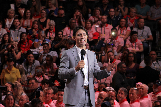 Prime Minister Justin Trudeau speaks at the opening ceremony 