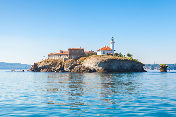 Saint Anastasia Island in Burgas bay, Black Sea, Bulgaria