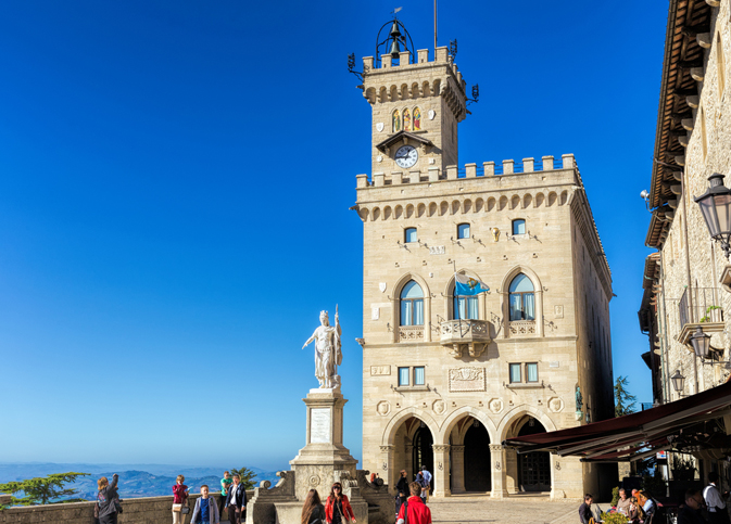 Central square of San Marino