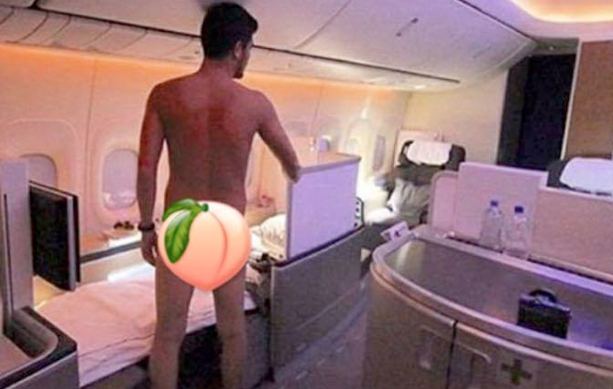 Did this man really strip off all his clothes in first class?